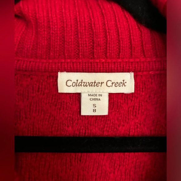 Coldwater Creek Womens Red Cowl Neck Cashmere Wool Blend Size Small Sweater - Picture 3 of 8